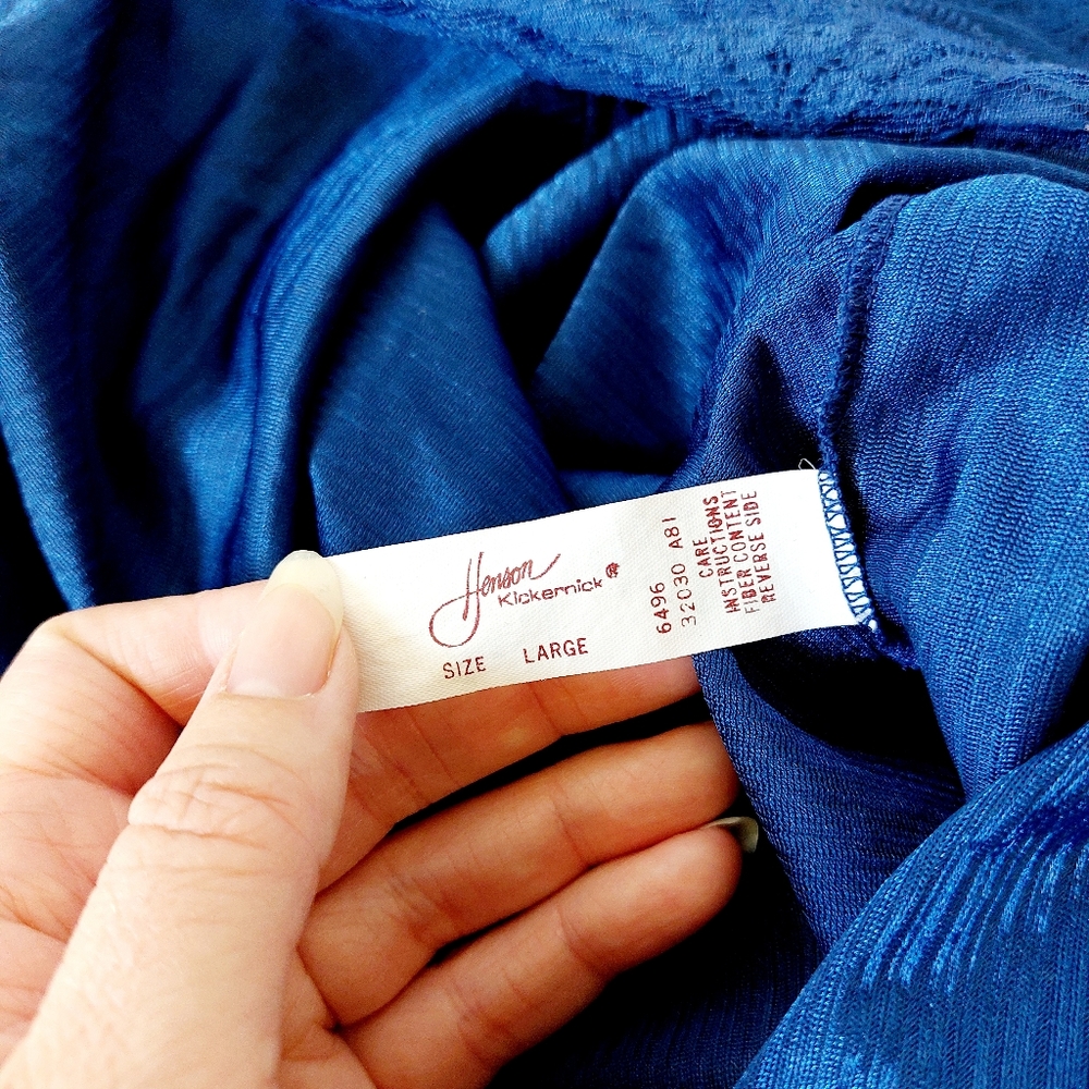 2pc Vintage Blue Nightgown & Robe size Large Henson‎ Kickernick Boudoir - Picture 5 of 10